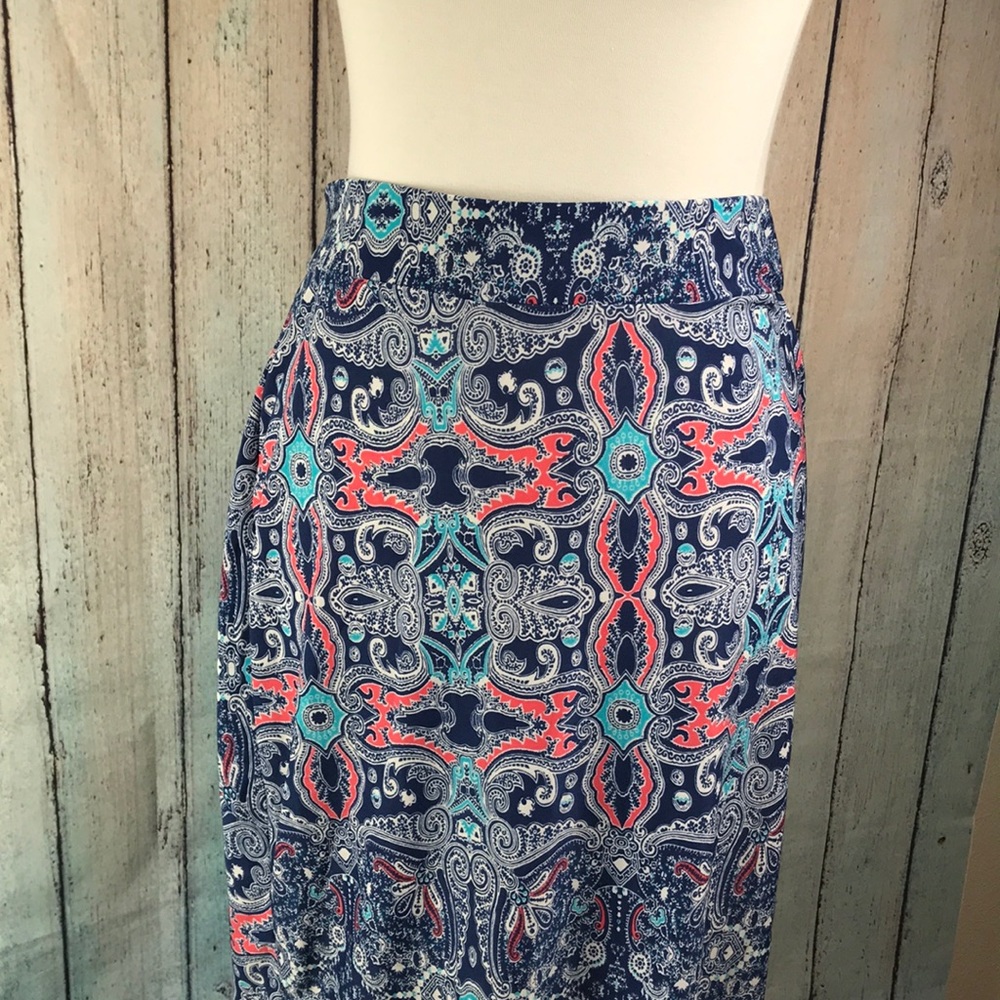 Knee Length Paisley Skirt